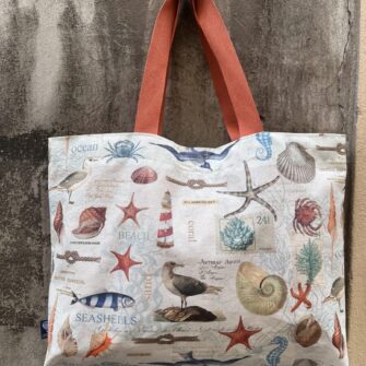 Borsa in tessuto impermeabile Mare in cotone resinato