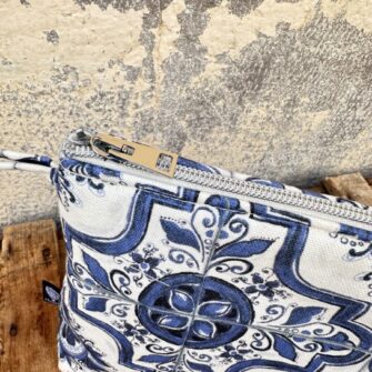 Beauty case Maioliche Azulejos con cerniera decorativa e fodera interna