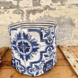 cestino in tessuto maioliche azulejos