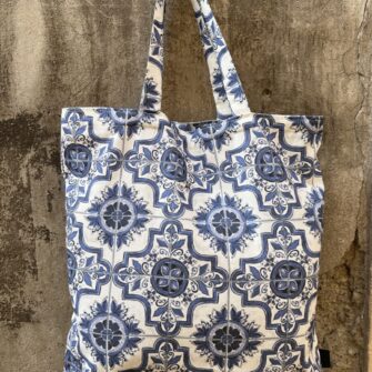 Tote bag in tessuto Maioliche Azulejos in cotone stampato