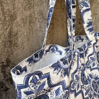 Tote bag Maioliche Azulejos in tessuto cotone made in Italy