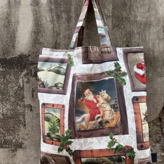 Tote bag in tessuto Babbo Natale