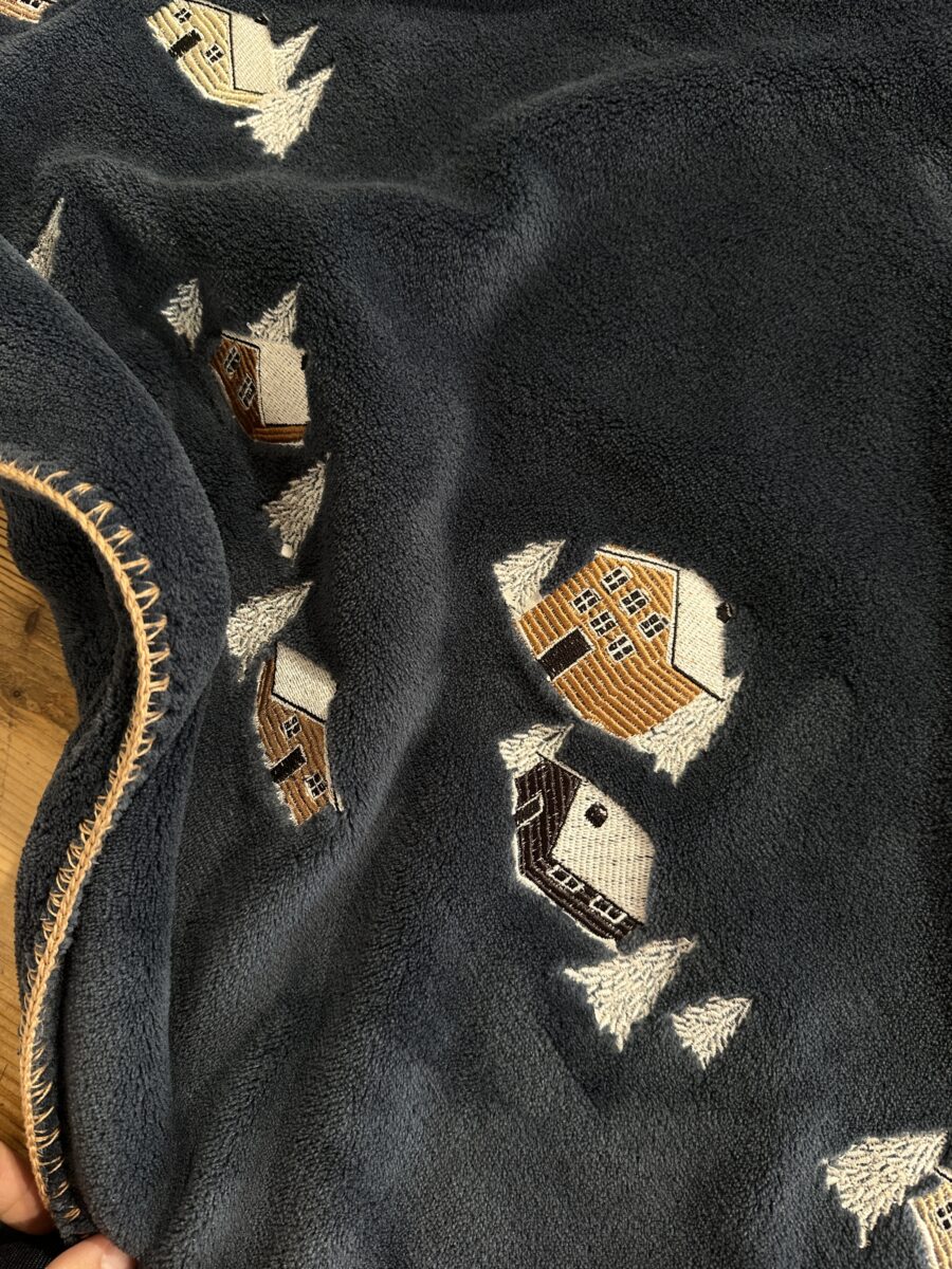 plaid casette con rifinitura punto cavallo