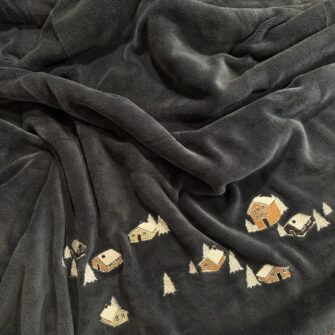 Plaid Casette blu in pile doppiato