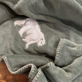 Plaid pile ricamato orsi