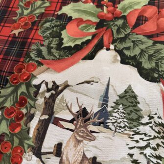 Stampa scozzese con cervo e palla di Natale