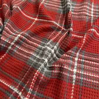coperta a nido d’ape in cotone riciclato bordeaux