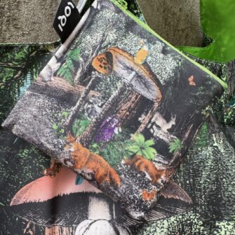 astuccio con cerniera della shopper pieghevole cervi e volpi