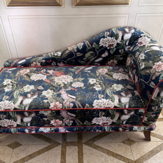 Dormeuse Rivestita su Misura con Velluto Giungla