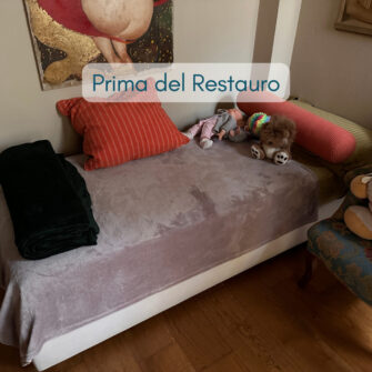 trasformazione lettino in divanetto prima del restauro