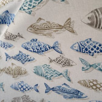 tessuto pesci acqua resinato antimacchia