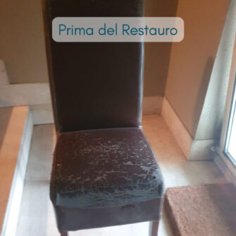 Sedia ecopelle prima del restauro