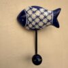 Gancio appenditutto Pesce Maiolica Blu