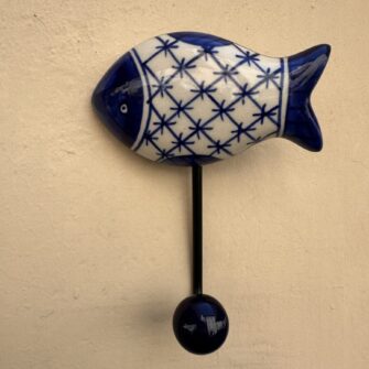 Gancio appenditutto Pesce Maiolica Blu