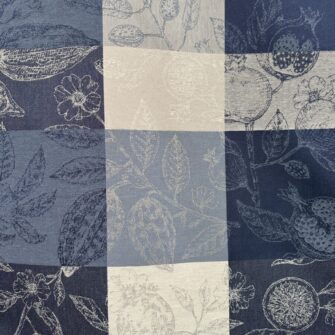 tessuto melograni blu jacquard