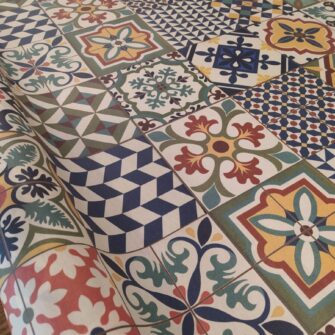 Tessuto Maioliche Antimacchia Resinato