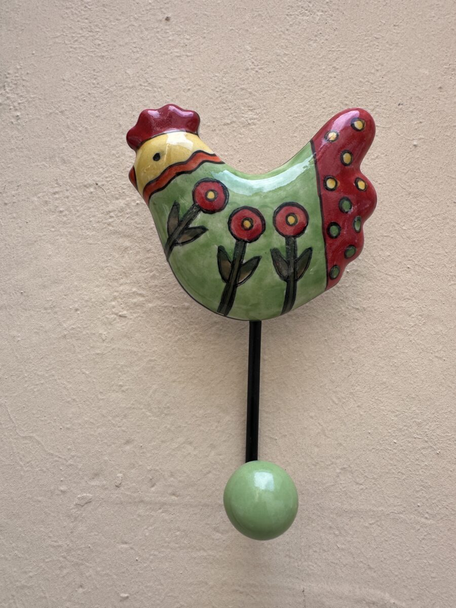 appenditutto gallina verdina (1) Gancio appenditutto in ceramica Gallina Verdina