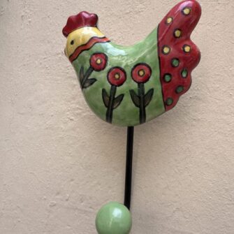 Gancio appenditutto in ceramica Gallina Verdina