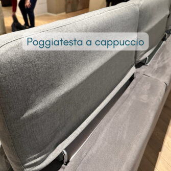 particolare del poggiatesta su misura