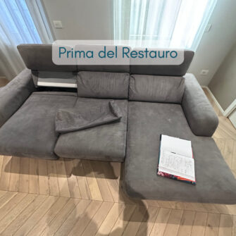 divano prima del rivestimento su misura