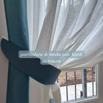 particolare tenda con bordi realizzata su misura