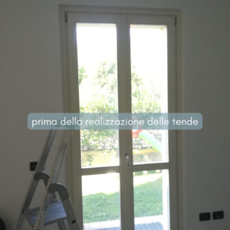 prima delle tende con effetto doppio tendaggio calata garza no stiro su misura