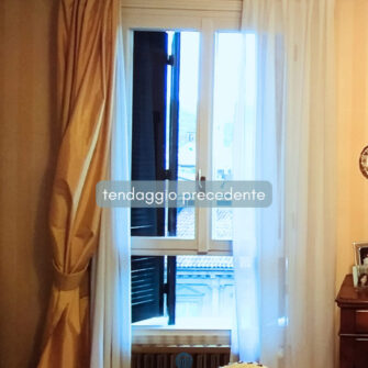 sala con tendaggio precedente al nostro intervento