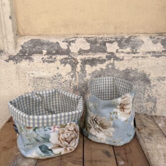 coppia di cestini in tessuto fiori balmoral