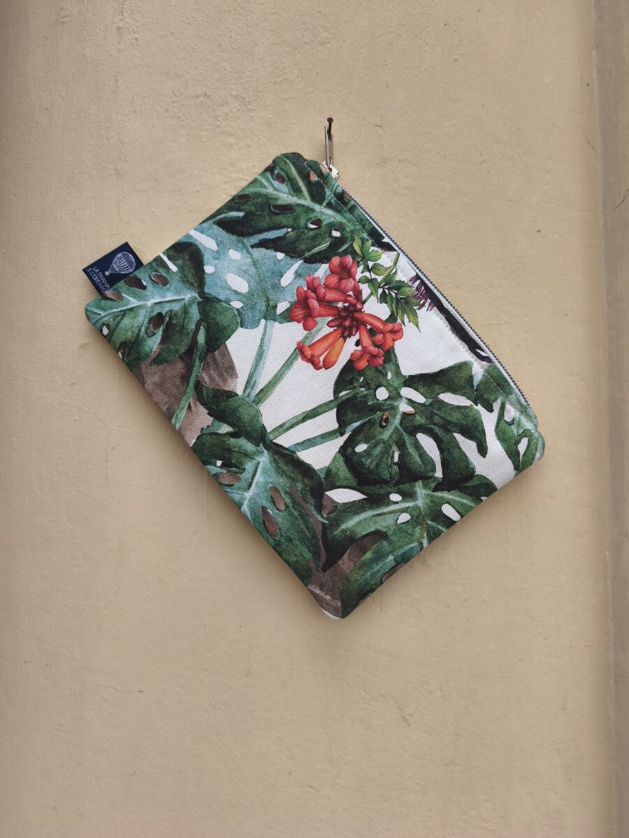 POCHETTE FOGLIE MONSTERA (2) pochette foglie monstera