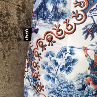 Shopper Toile de Jouy pieghevole