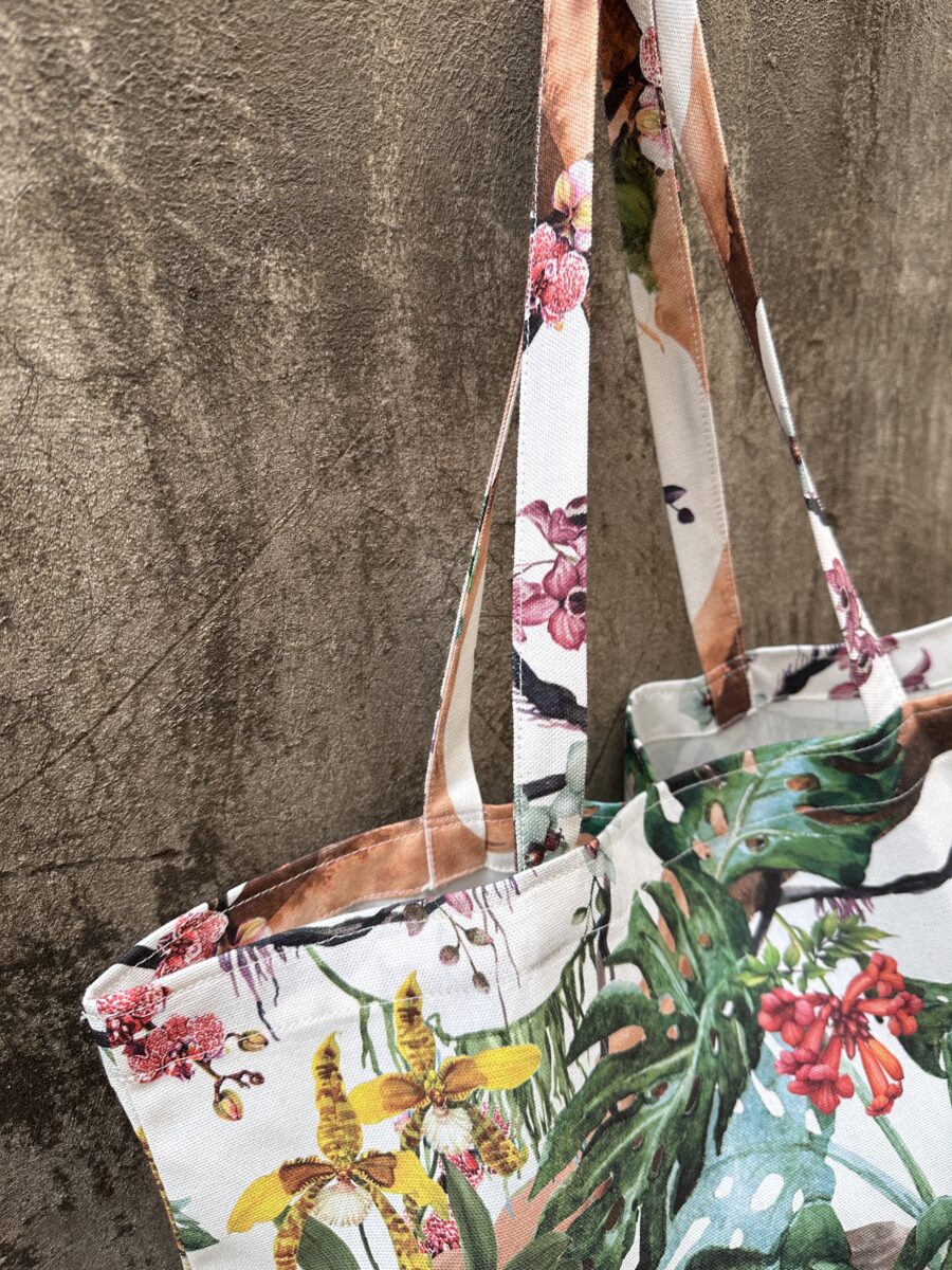 TOTE BAG FOGLIE MONSTERA (1) Tote Bag Foglie Monstera sfoderata
