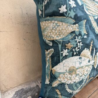 Cuscino Pesci Batik retro tinta unita