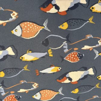 tessuto resinato antimacchia pesci blu