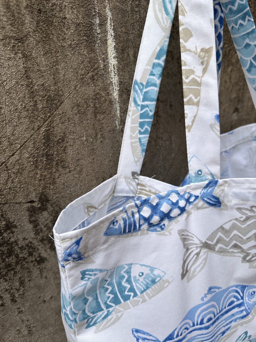 TOTE BAG PESCI ACQUA (3) particolare Tote Bag Pesci Acqua