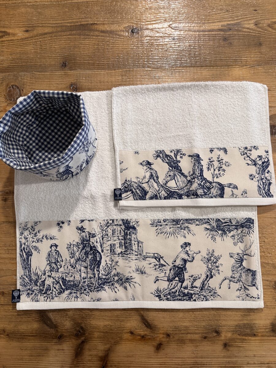 set bagno toile de jouy (3) set bagno toile de jouy