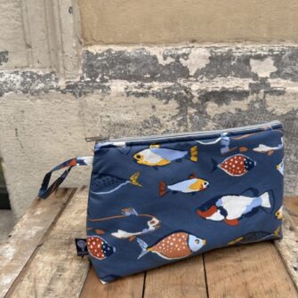 Beauty Case Impermeabile Pesci Blu