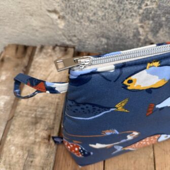 Beauty Case Impermeabile Pesci Blu