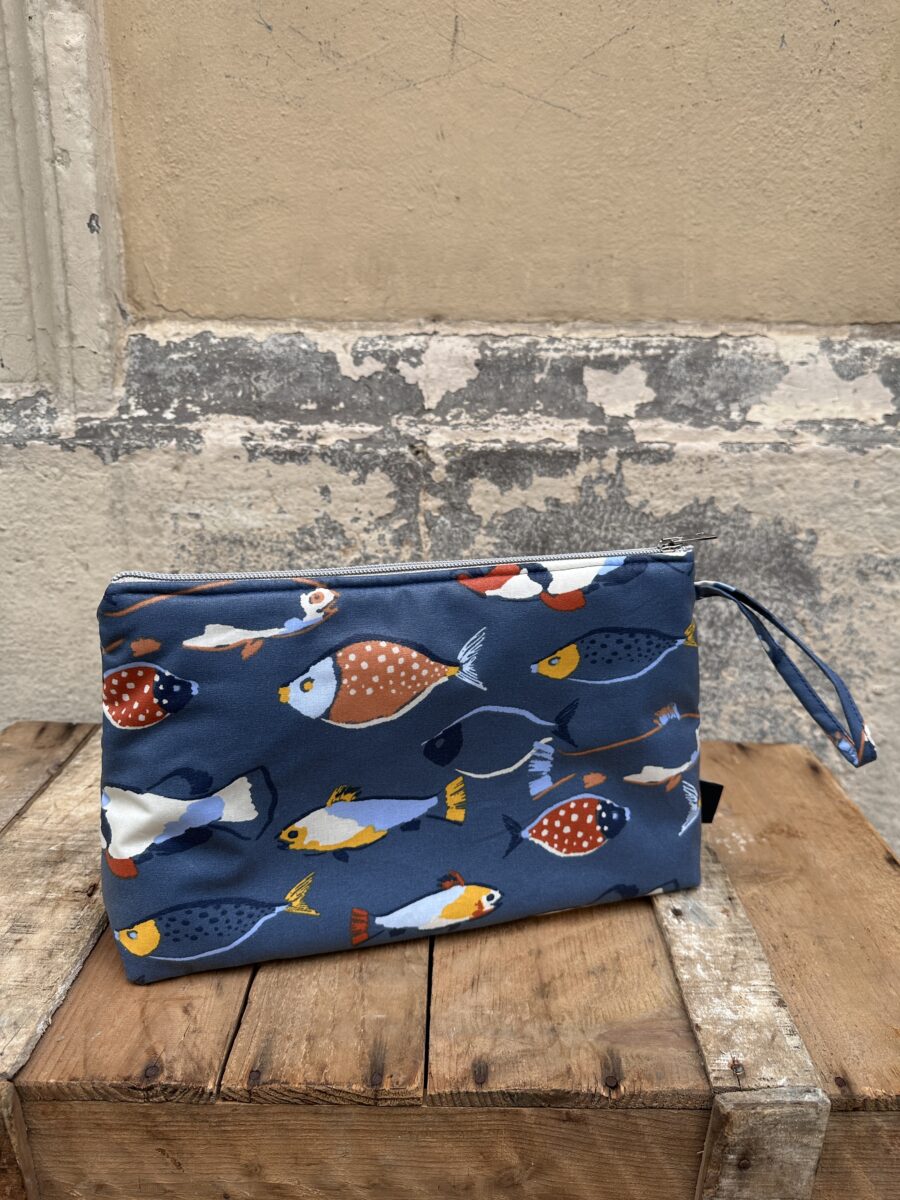 Beauty Case Impermeabile Pesci Blu (4) Beauty Case Impermeabile Pesci Blu