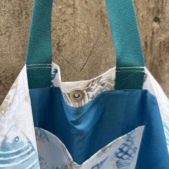 Borsa Impermeabile Pesci Acqua foderata in raso di cotone