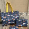 set Borsa Impermeabile Pesci Blu e Accessori Coordinati