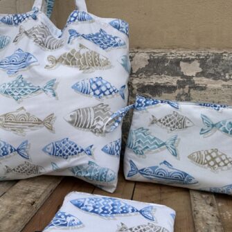 Set Tote Bag Beauty e Pochette Pesci Acqua