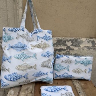 Set Tote Bag Beauty e Pochette Pesci Acqua