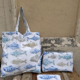Set Tote Bag Beauty e Pochette Pesci Acqua