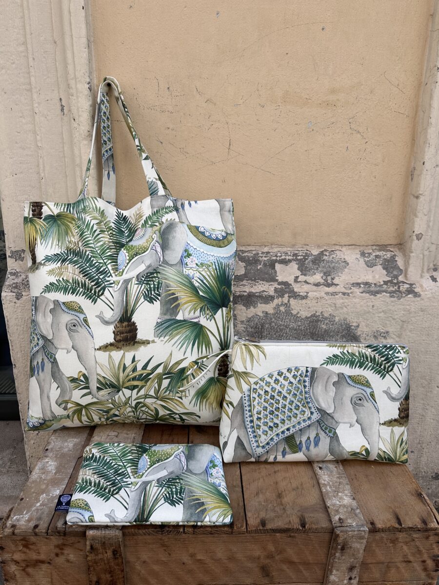 set tote bag beauty e pochette elefanti jaipur (2) Set Elefanti Jaipur