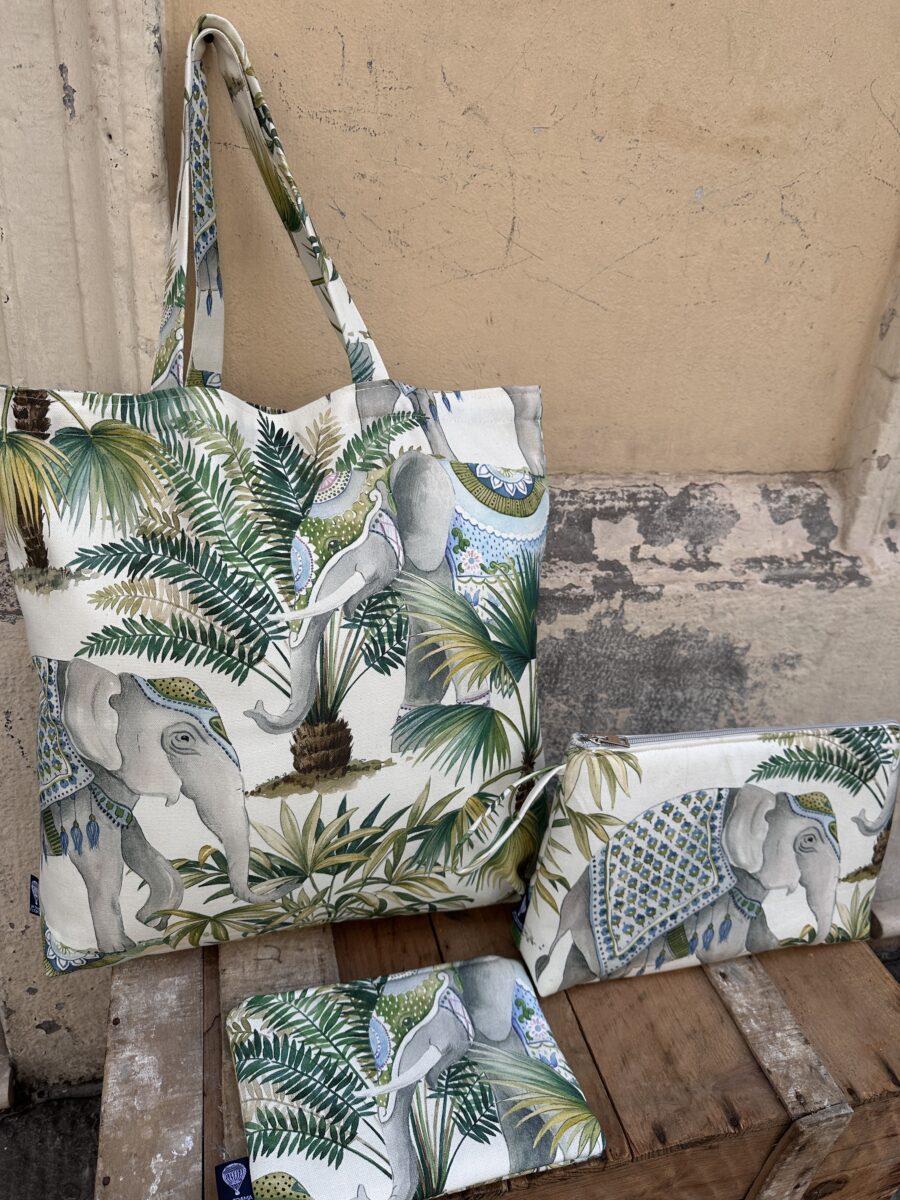 set tote bag beauty e pochette elefanti jaipur (4) Set Elefanti Jaipur
